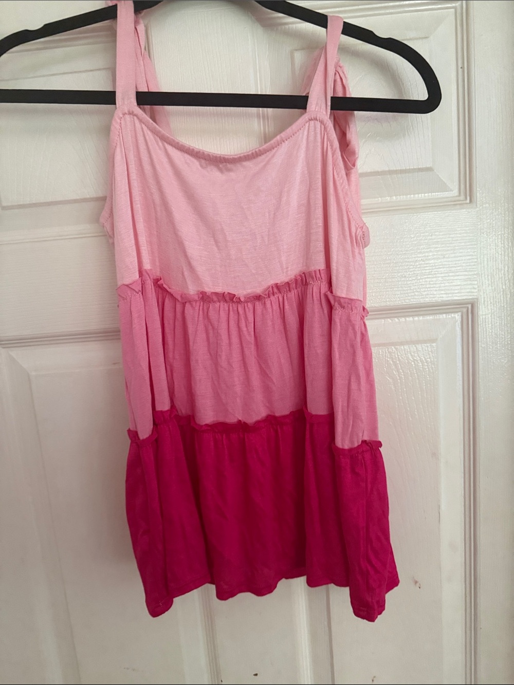 BiBi Pink Ombre Tiered Crop Tank Top